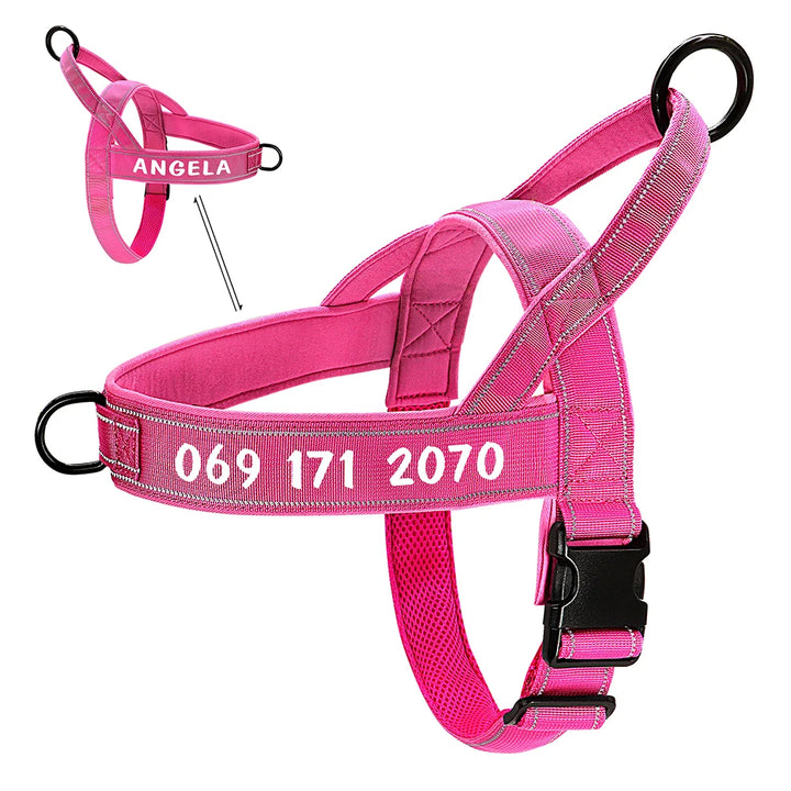 Personalized Reflective Tactical Dog Harness for Medium to Large Breeds
