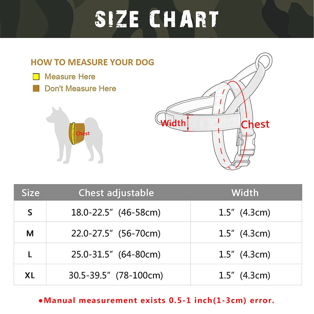 Personalized Reflective Tactical Dog Harness for Medium to Large Breeds