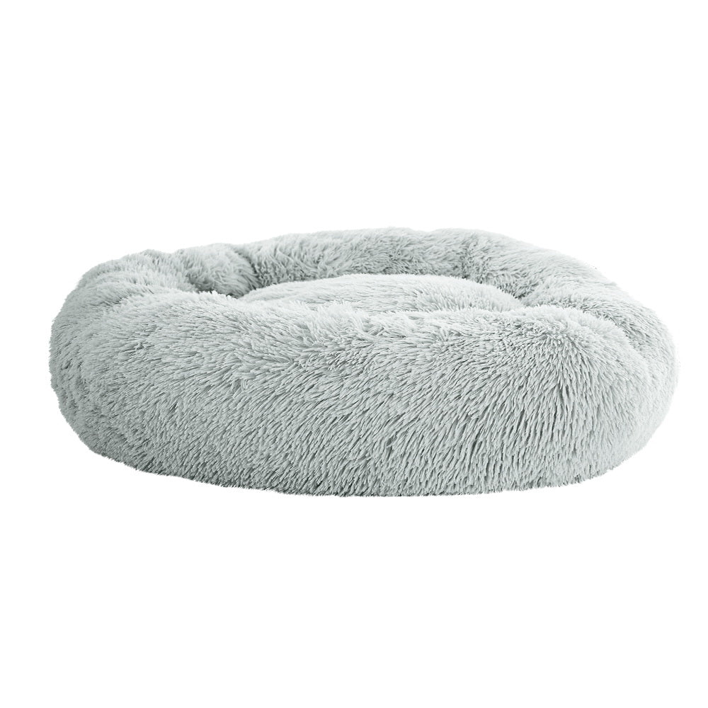 Spiffy Puffy find Luxe Calming Plush Pet Bed in Light Grey - 90cm Large