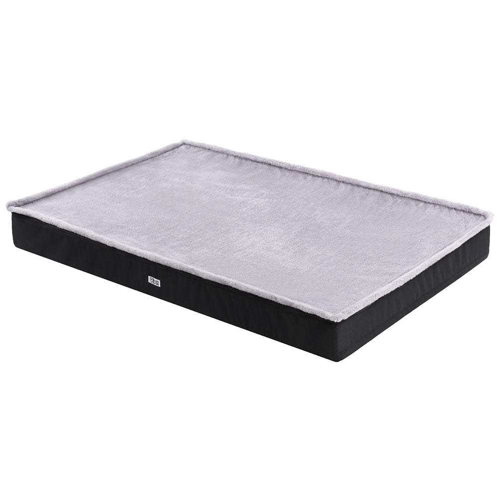Spiffy Puffy find Extra Large Calming Plush Pet Bed with Soft Foam Cushion and Washable Cover in Grey