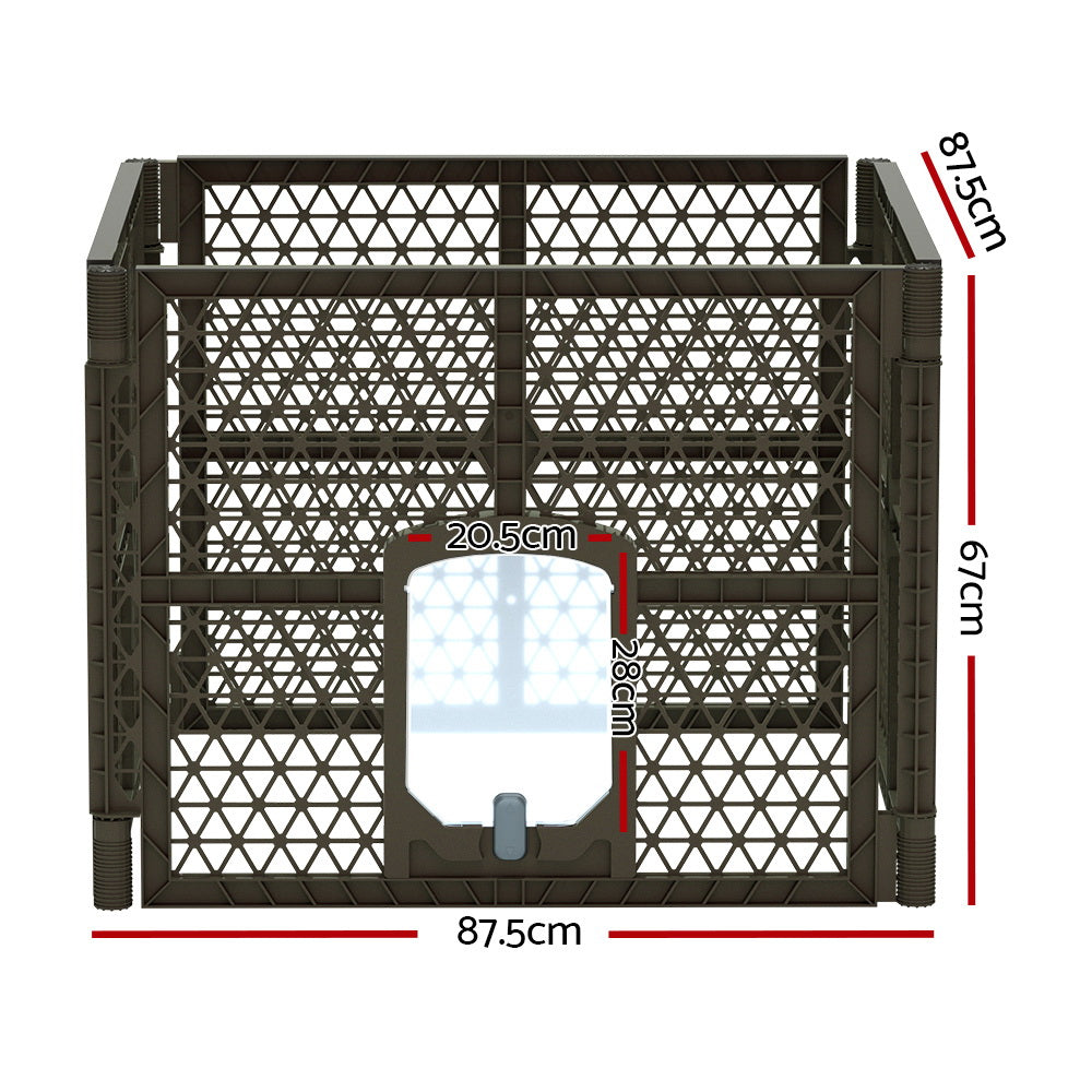 Pet Dog Playpen Enclosure 4 Panel Fence Puppy Cage Plastic Play Pen Fold