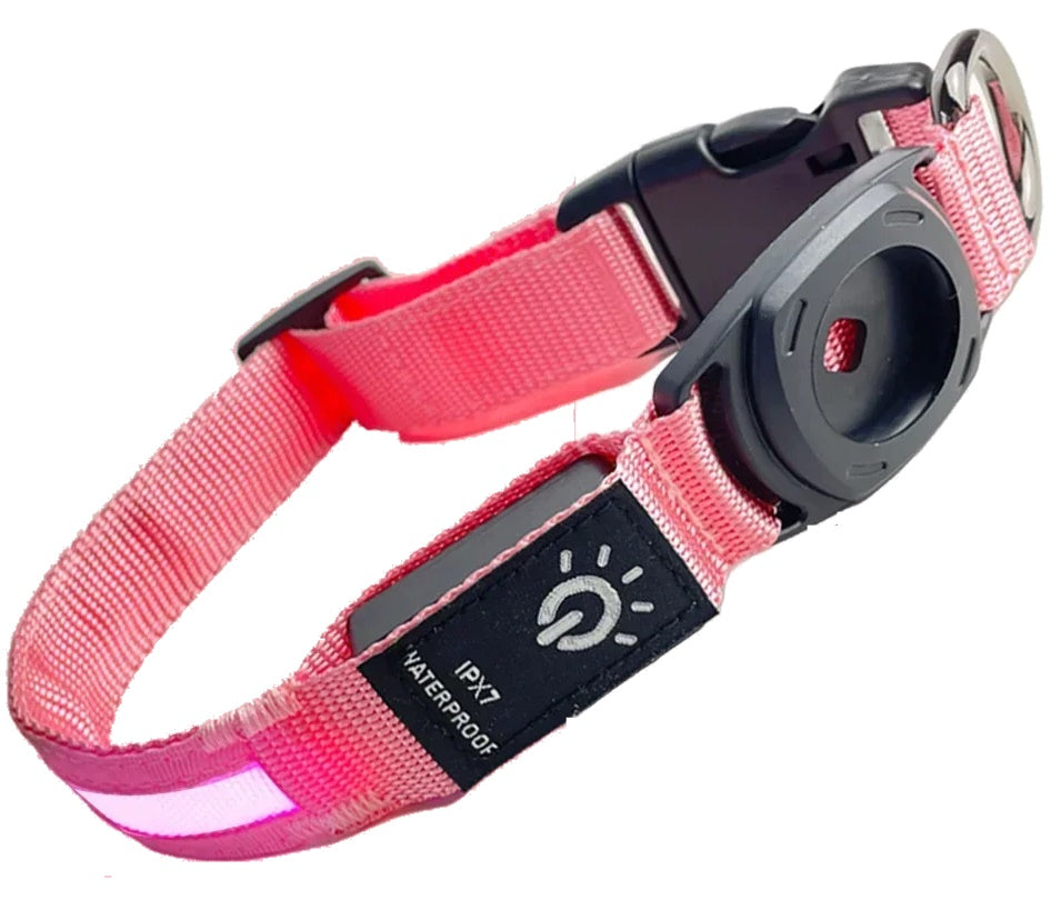 Spiffy Puffy find Waterproof LED Dog Collar - Pink