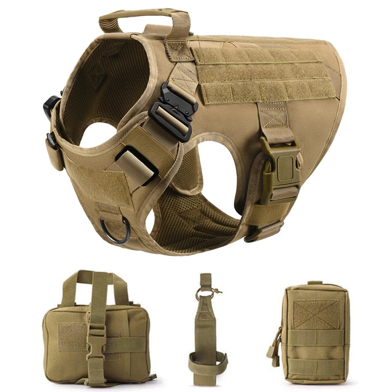 COOYOMO Tactical Military Vest Harness & Leash Set for All Dog Breeds
