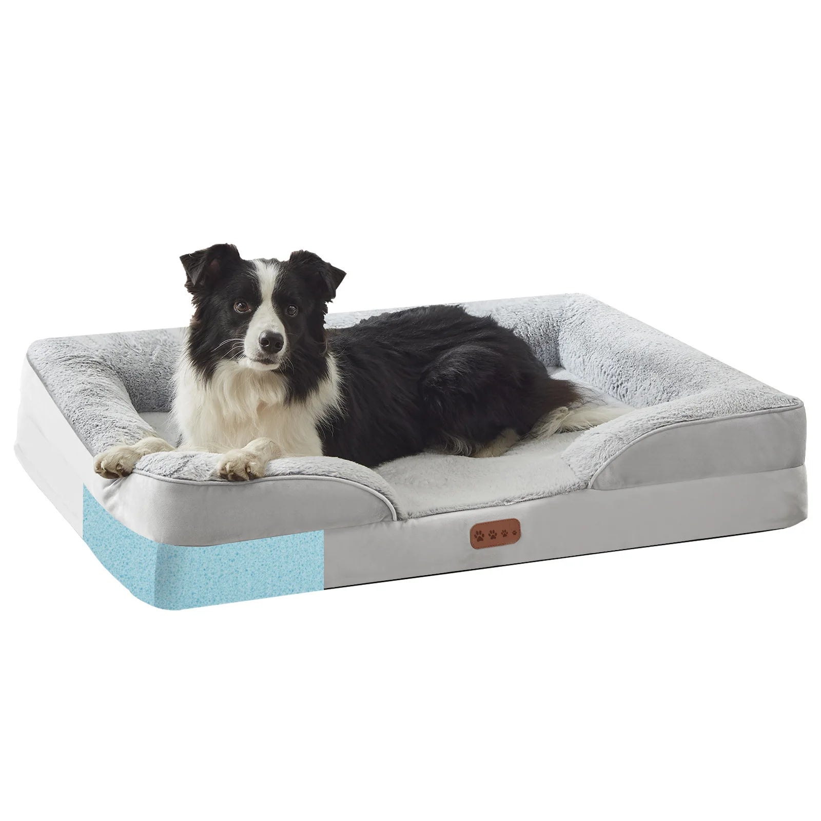 Memory Foam Orthopedic Dog Bed with Removable Armrest