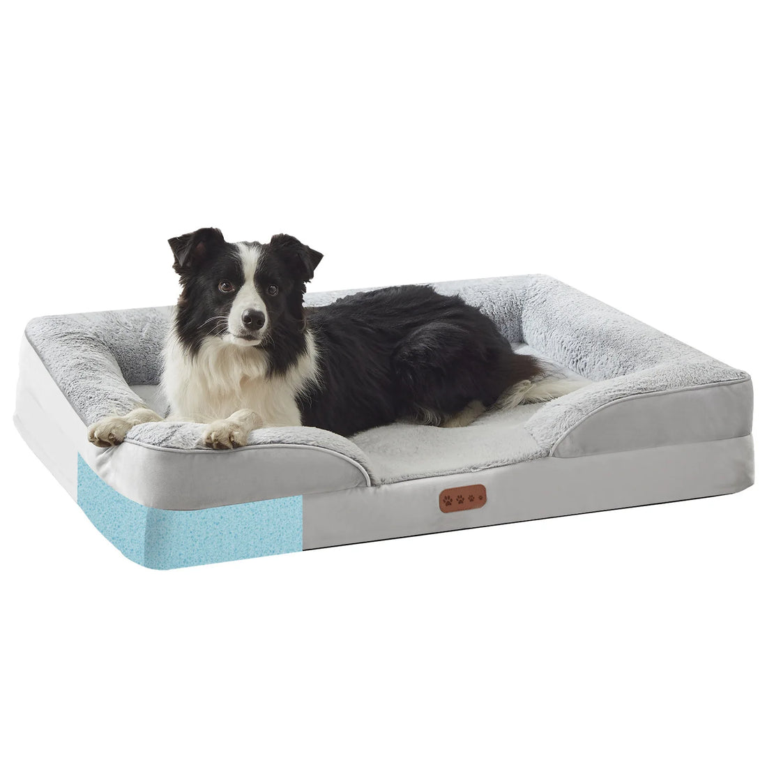 Memory Foam Orthopedic Dog Bed with Removable Armrest