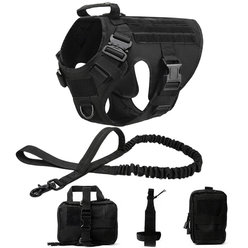 COOYOMO Tactical Military Vest Harness & Leash Set for All Dog Breeds