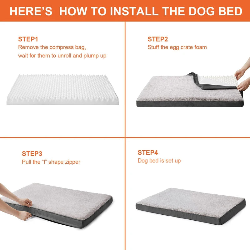 Benepaw Orthopedic Memory Foam Dog Bed with Removable Cover for All Sizes