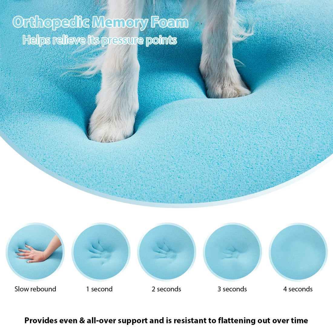 Memory Foam Orthopedic Dog Bed with Removable Armrest