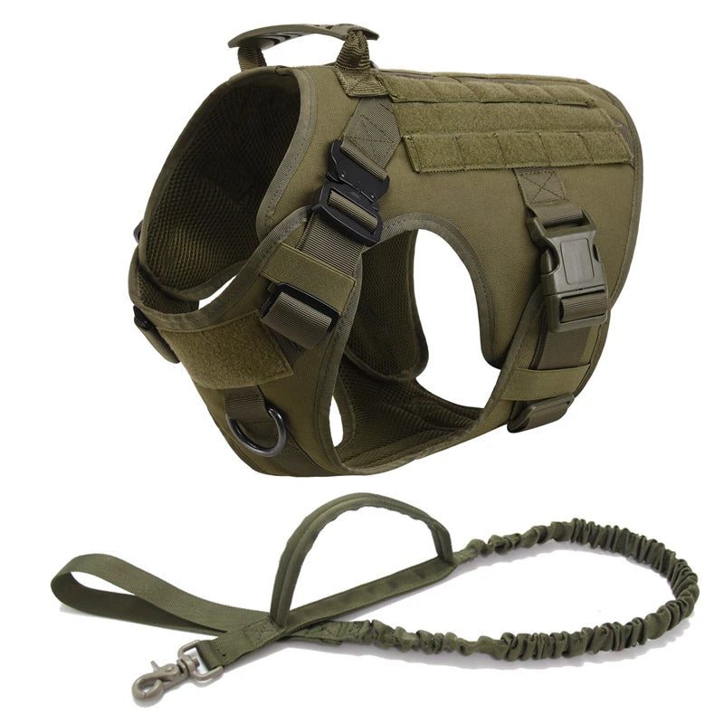 COOYOMO Tactical Military Vest Harness & Leash Set for All Dog Breeds