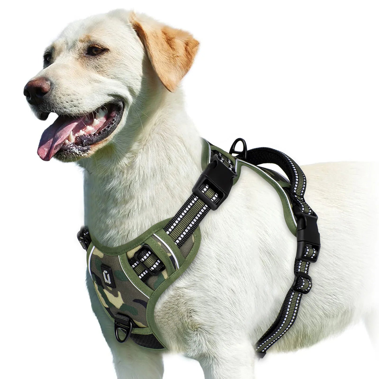 No Pull Adjustable Soft Padded Dog Harness with Control Handle