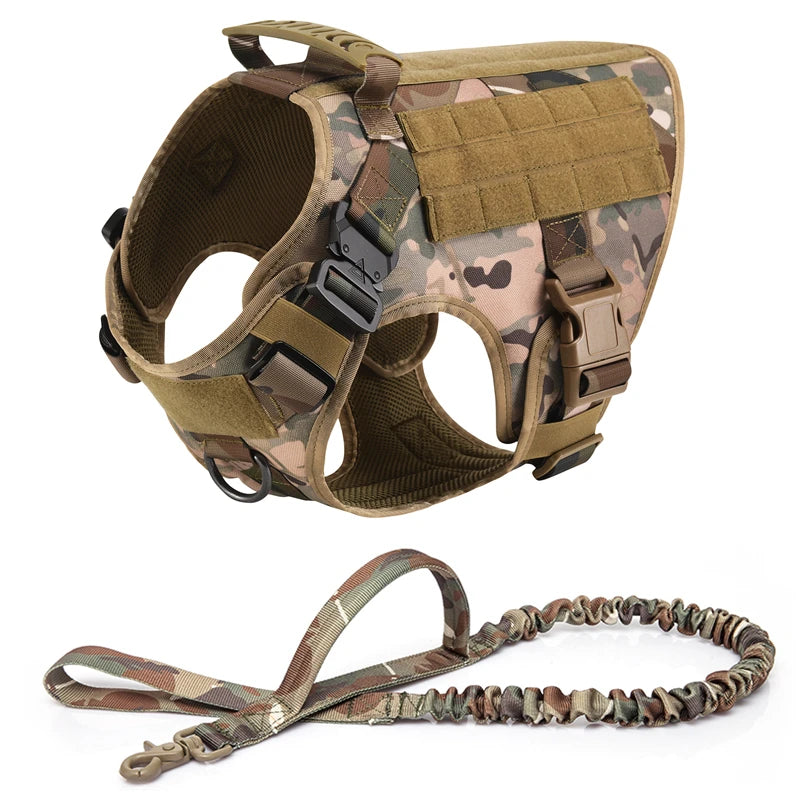 COOYOMO Tactical Military Vest Harness & Leash Set for All Dog Breeds