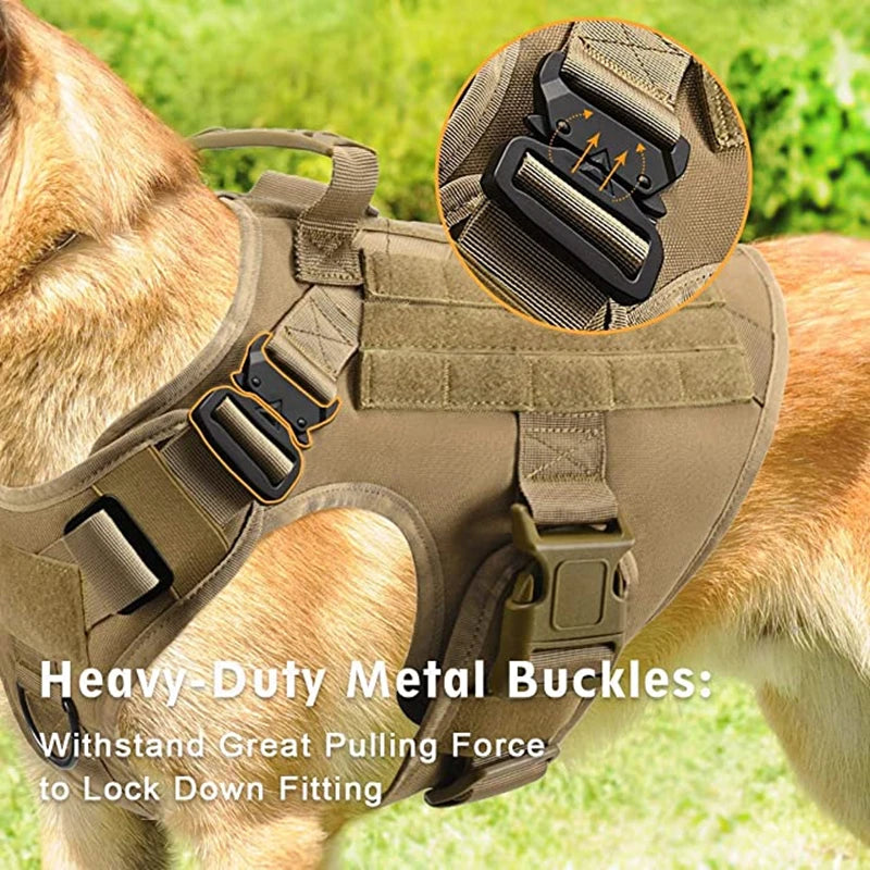 COOYOMO Tactical Military Vest Harness & Leash Set for All Dog Breeds