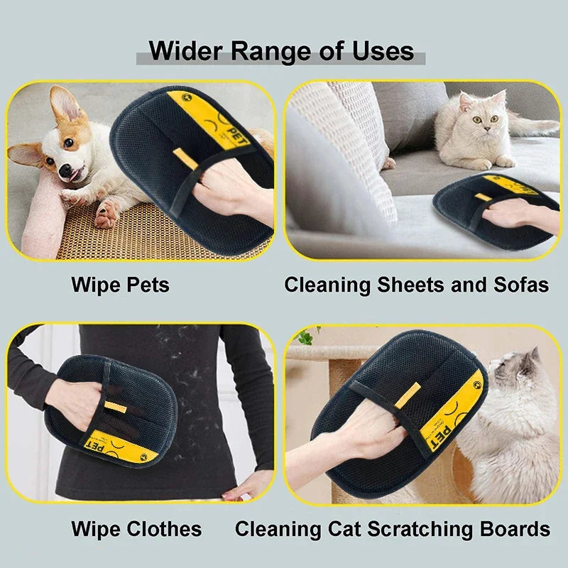 Electrostatic Pet Hair Remover Gloves - Reusable & Washable Grooming Tool