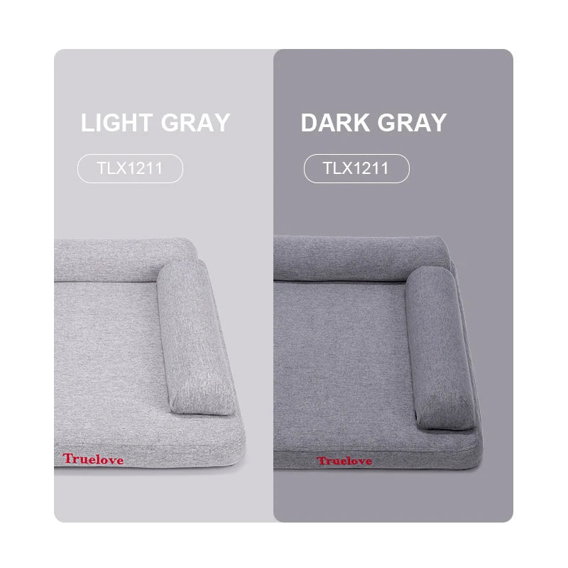 Truelove Memory Foam Pet Bed with Removable Pillow - Eco-Friendly Linen