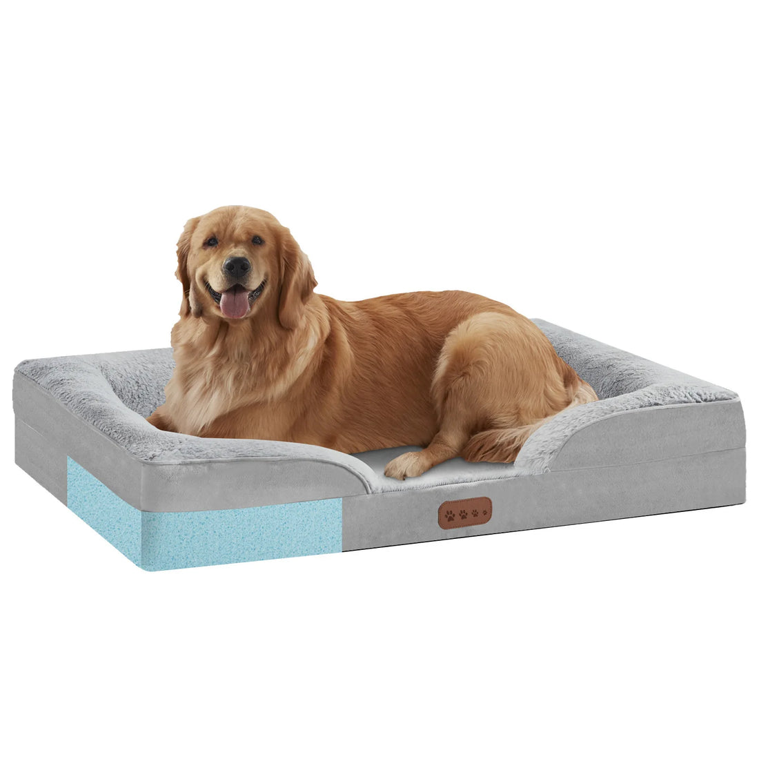 Memory Foam Orthopedic Dog Bed with Removable Armrest