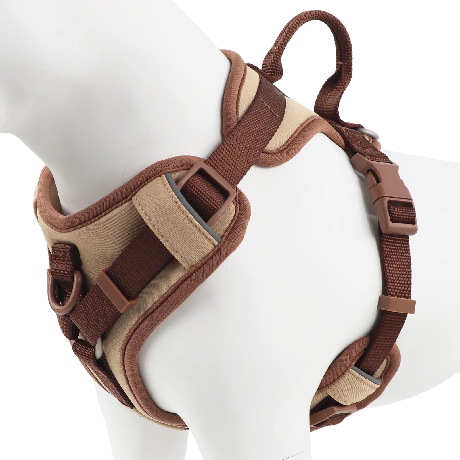 Luxury Adjustable No Pull Dog Harness in Chocolate Color