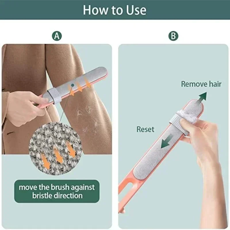 Double-Sided Electrostatic Lint Remover Brush for Pet Hair and Furniture Cleaning