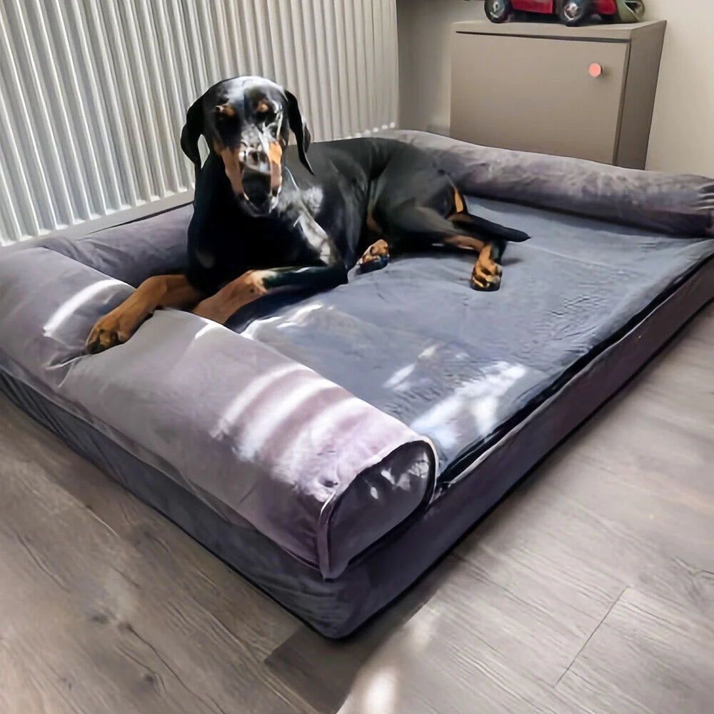 BORWART XXXL Large Orthopedic Memory Foam Calming Dog Bed with Removable Waterproof Cover
