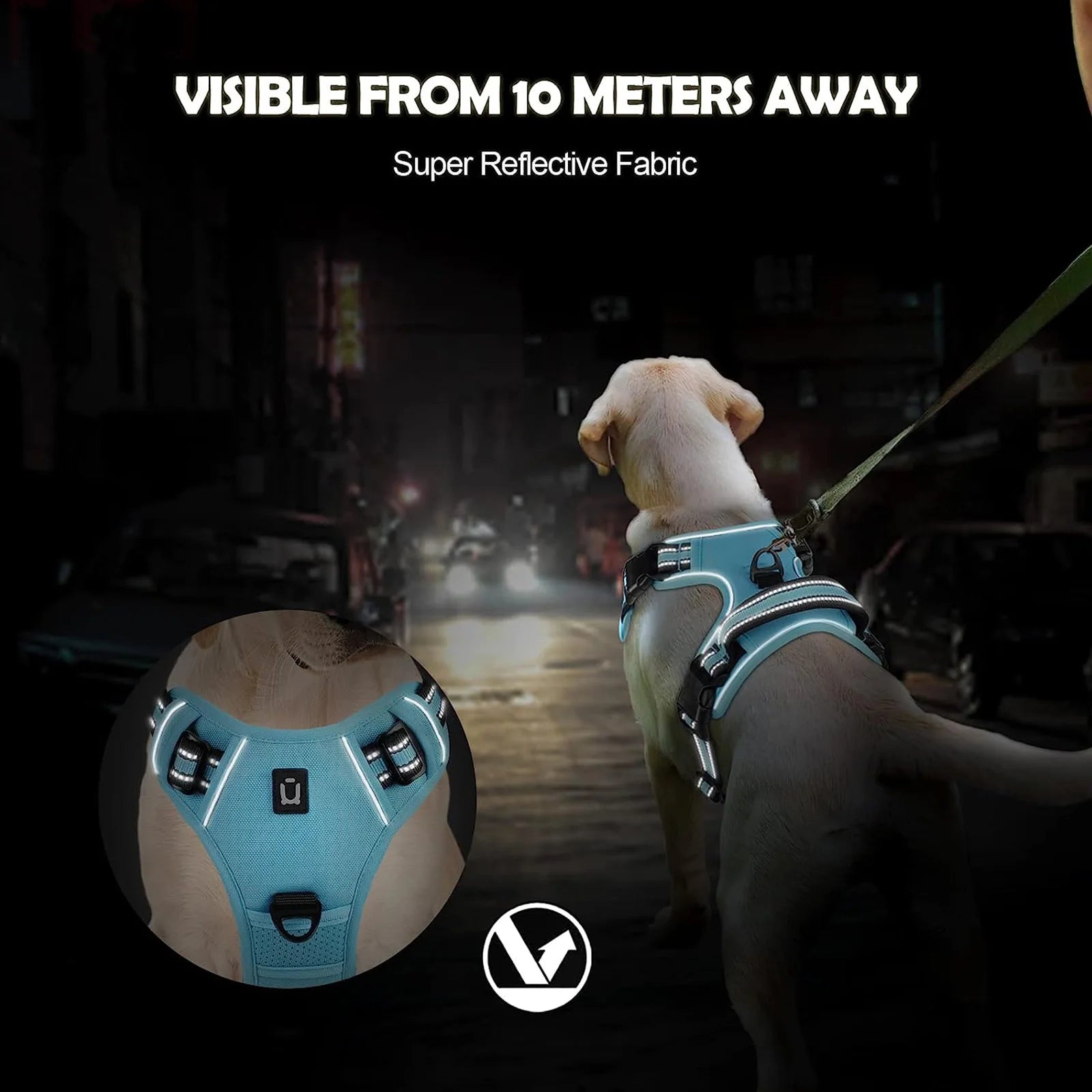 No Pull Adjustable Soft Padded Dog Harness with Control Handle