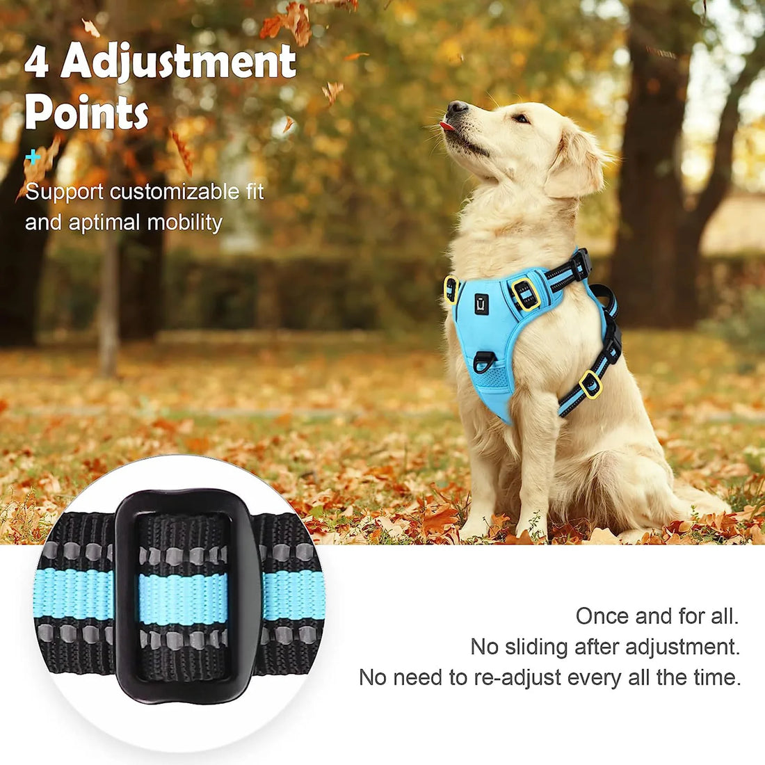 No Pull Adjustable Soft Padded Dog Harness with Control Handle