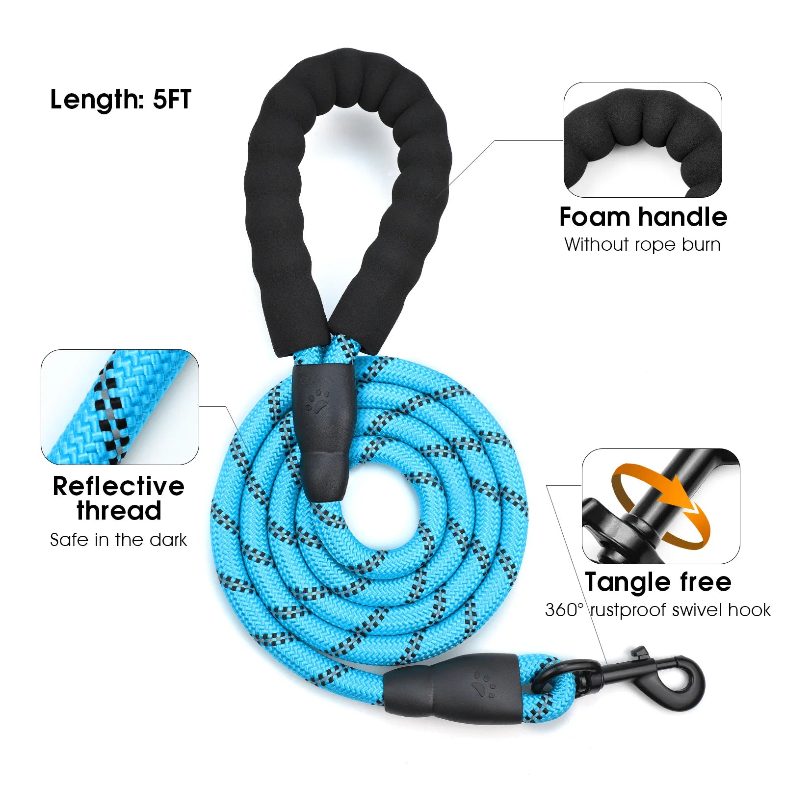 Escape Proof Reflective Dog Harness and Leash Combo with Soft Padded Vest