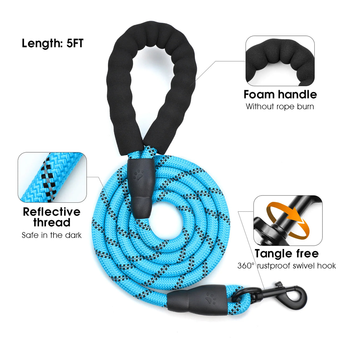 Escape Proof Reflective Dog Harness and Leash Combo with Soft Padded Vest