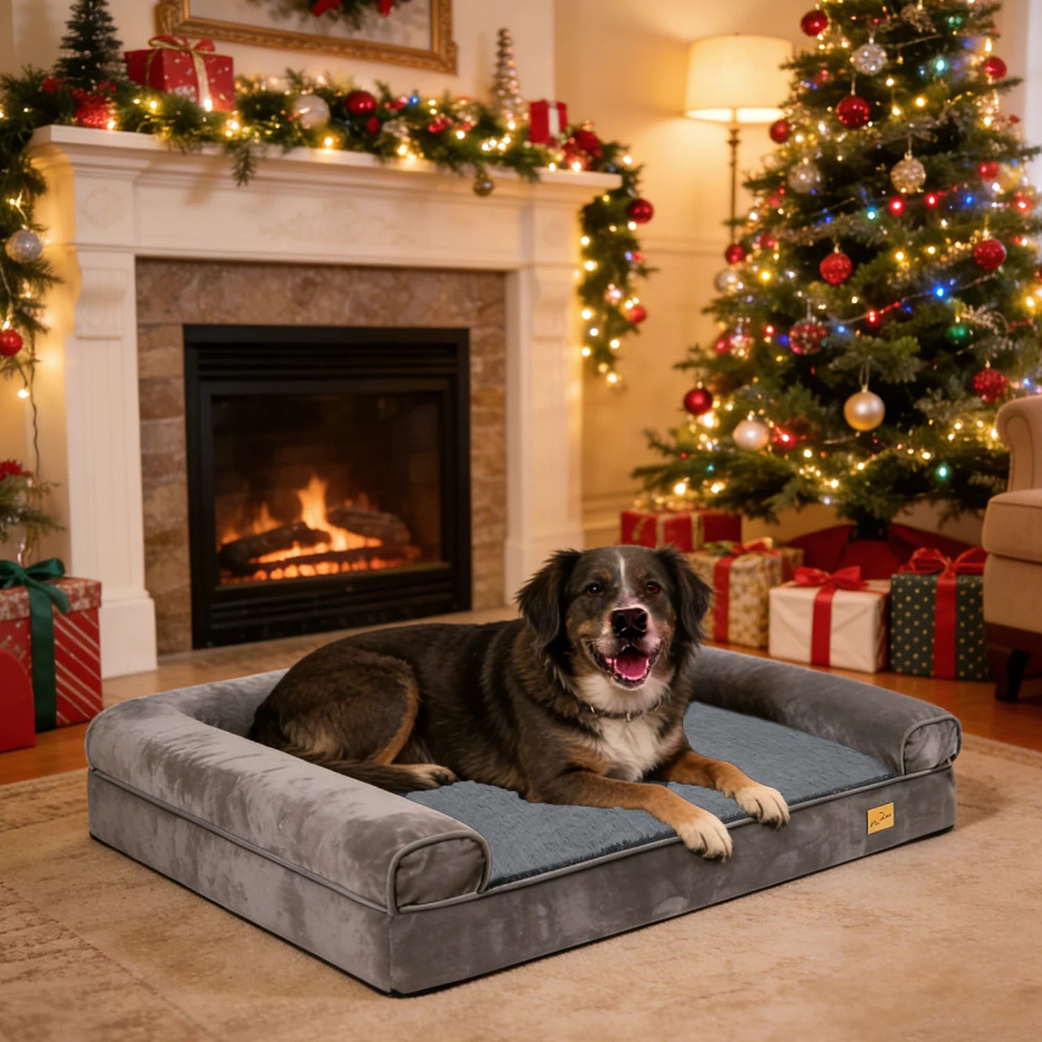 BORWART XXXL Large Orthopedic Memory Foam Calming Dog Bed with Removable Waterproof Cover