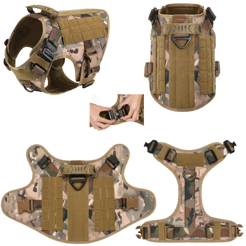 COOYOMO Tactical Military Vest Harness & Leash Set for All Dog Breeds