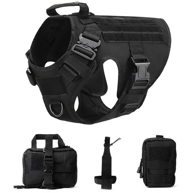 COOYOMO Tactical Military Vest Harness & Leash Set for All Dog Breeds