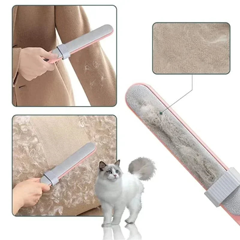 Double-Sided Electrostatic Lint Remover Brush for Pet Hair and Furniture Cleaning