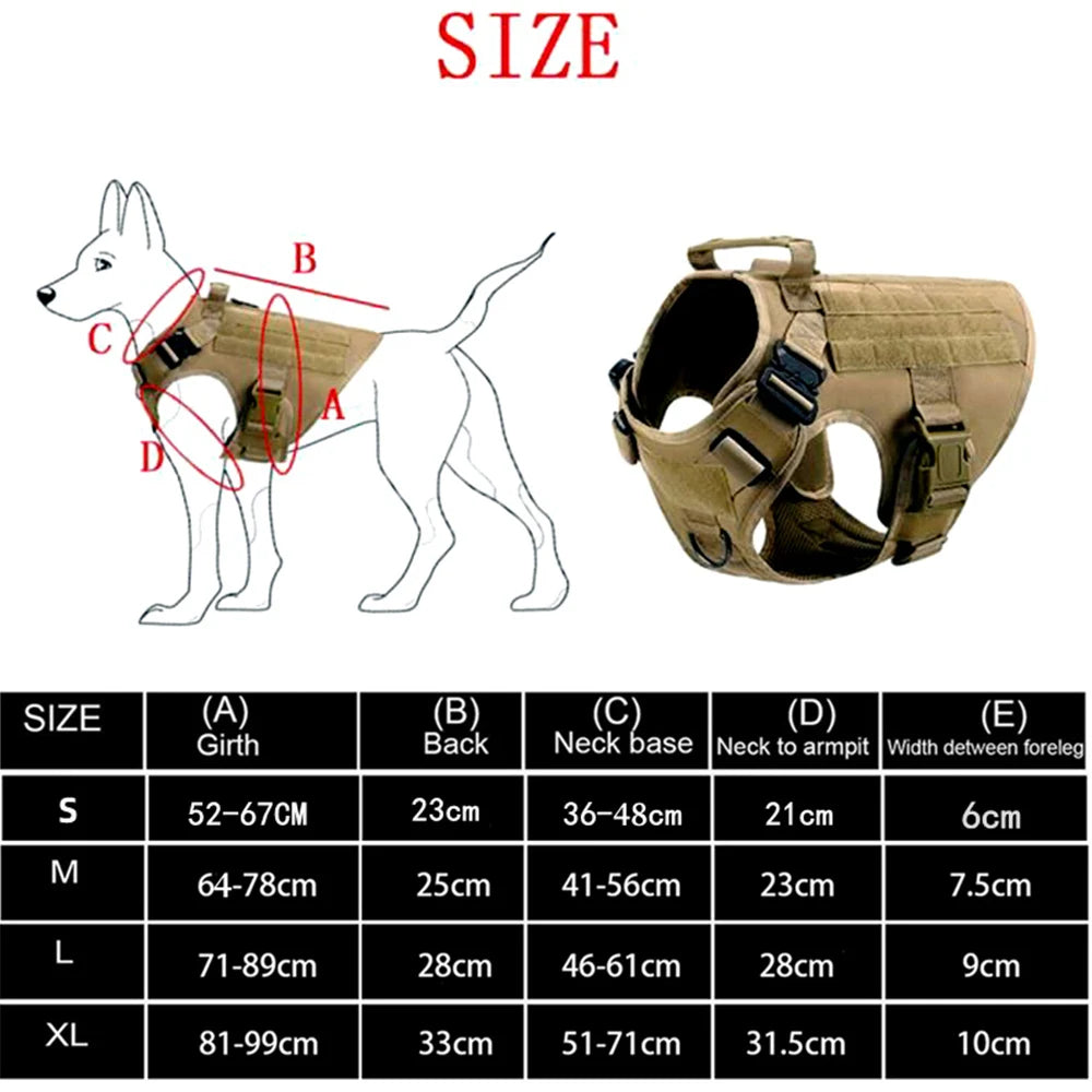 COOYOMO Tactical Military Vest Harness & Leash Set for All Dog Breeds