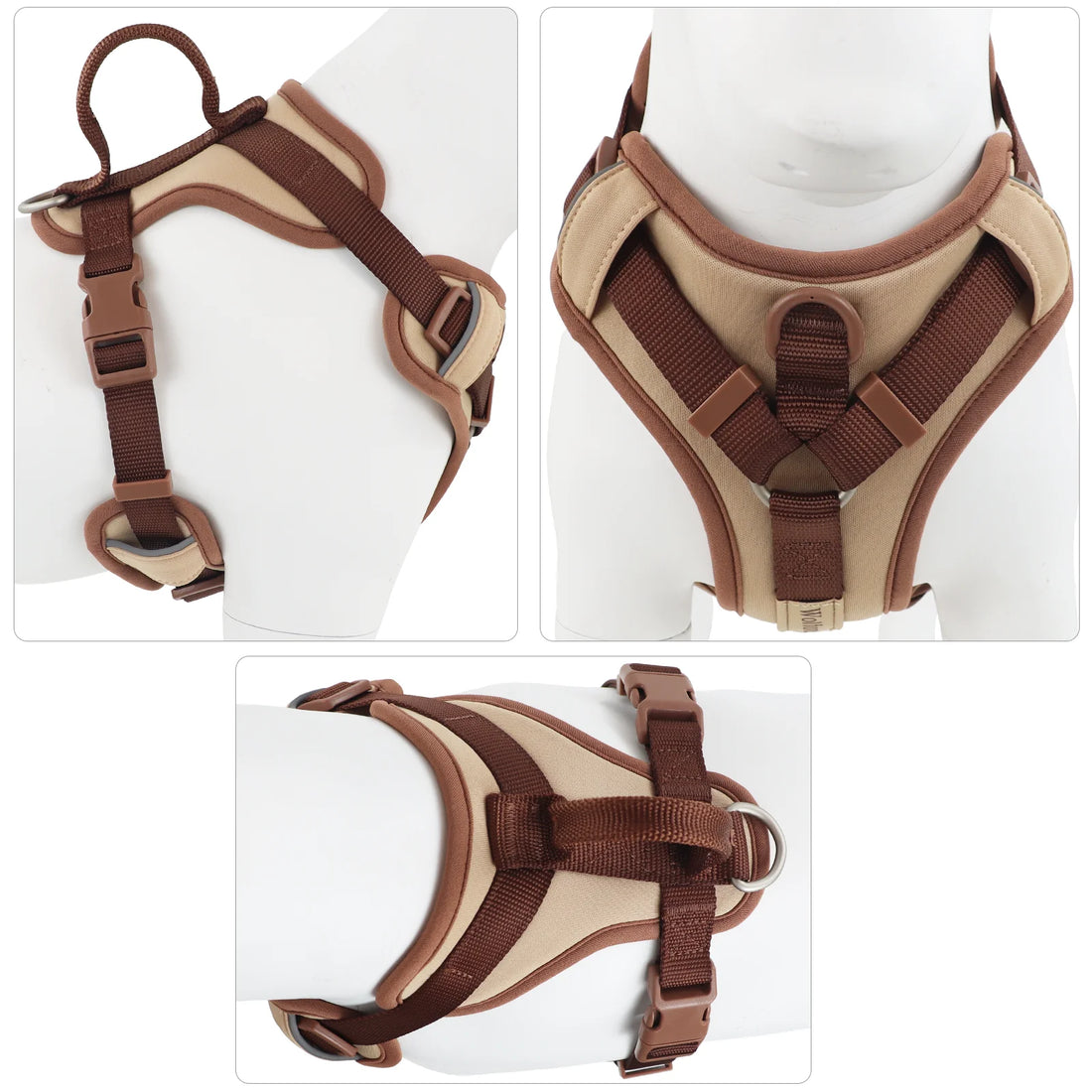Luxury Adjustable No Pull Dog Harness in Chocolate Color