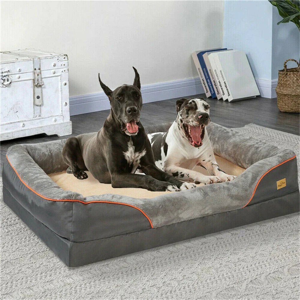 BORWART Jumbo Orthopedic Memory Foam Dog Bed with Removable Waterproof Cover