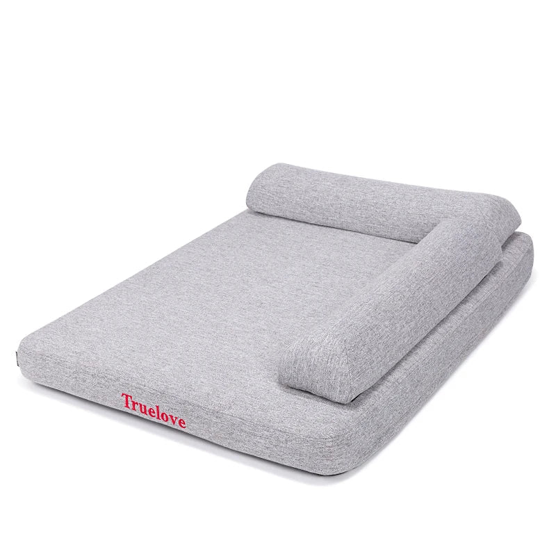 Truelove Memory Foam Pet Bed with Removable Pillow - Eco-Friendly Linen