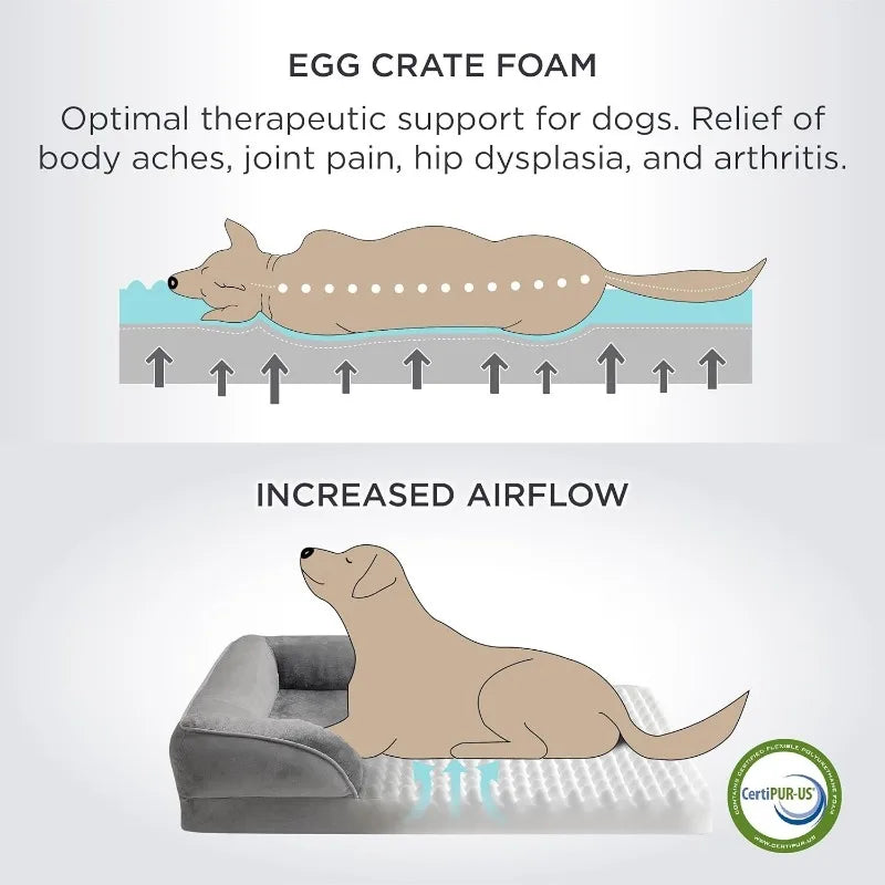 Jumbo Orthopedic Memory Foam Dog Bed with Removable Waterproof Cover