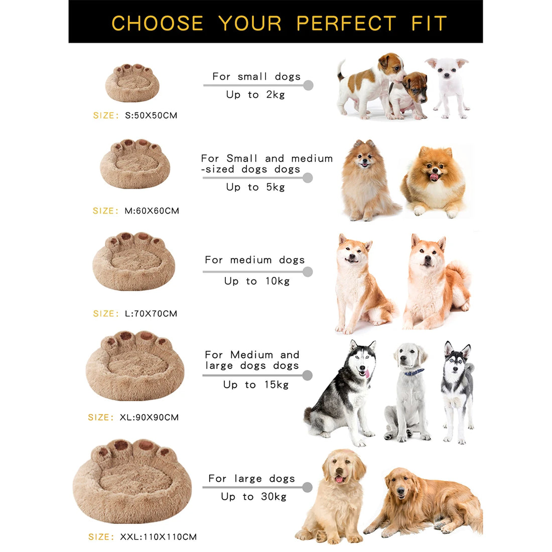 Fluffy Winter Dog Bed for Large and Small Pets