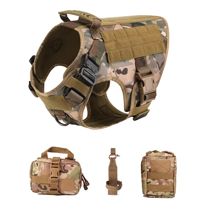COOYOMO Tactical Military Vest Harness & Leash Set for All Dog Breeds