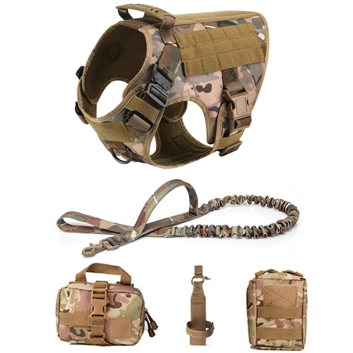 COOYOMO Tactical Military Vest Harness & Leash Set for All Dog Breeds