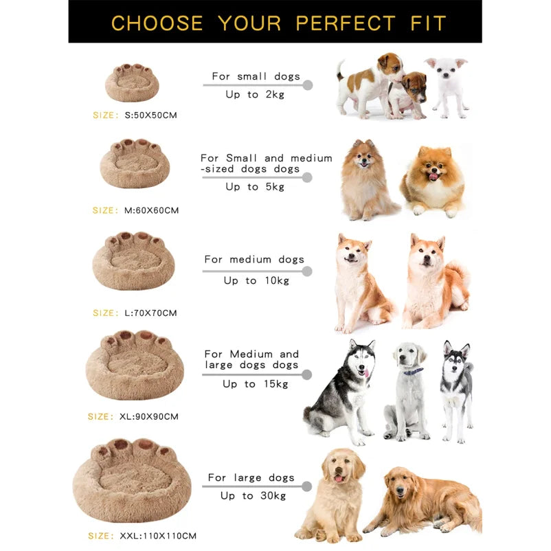 Luxurious Plush Dog Bed – Cozy Winter Kennel for Large and Small Pets