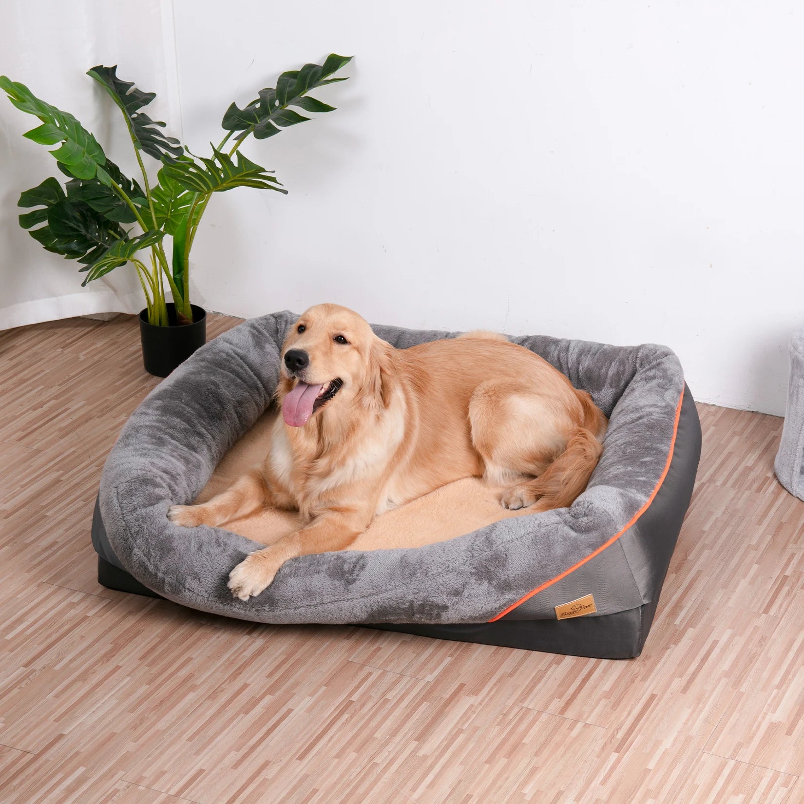 BINGOPAW Super Soft Orthopedic Foam Dog Bed with Removable Bolster Cover