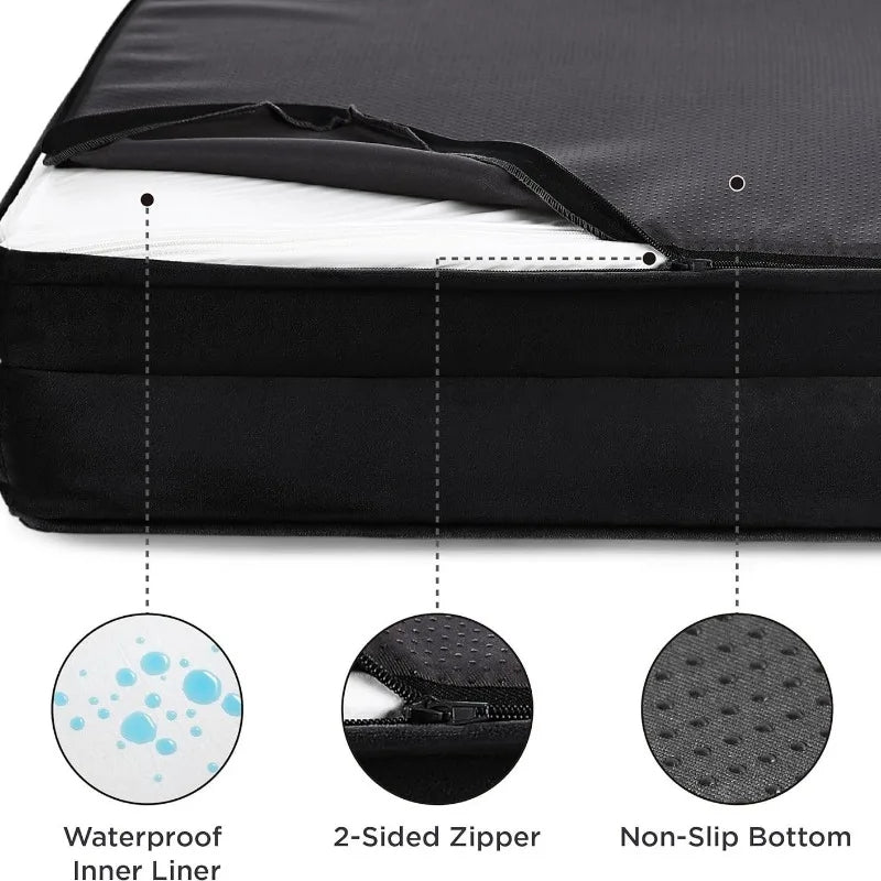 Jumbo Orthopedic Memory Foam Dog Bed with Removable Waterproof Cover