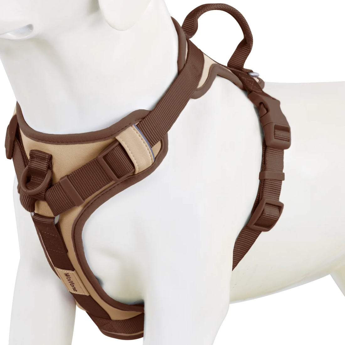 Luxury Adjustable No Pull Dog Harness in Chocolate Color