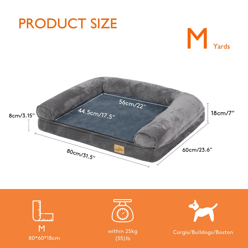 BORWART XXXL Large Orthopedic Memory Foam Calming Dog Bed with Removable Waterproof Cover