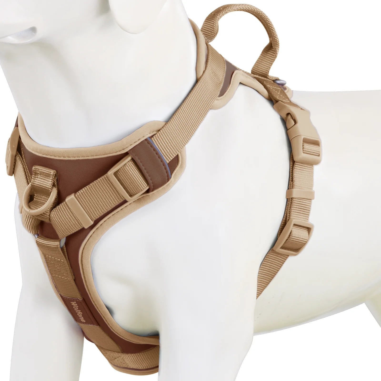 Luxury Adjustable No Pull Dog Harness in Chocolate Color
