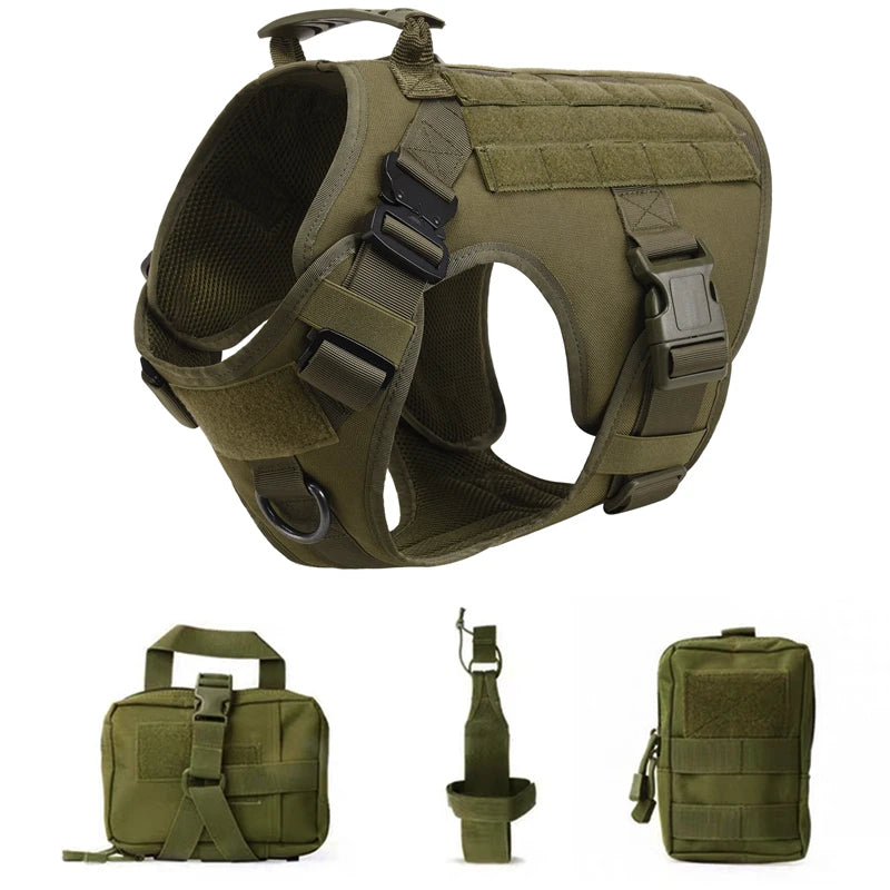COOYOMO Tactical Military Vest Harness & Leash Set for All Dog Breeds