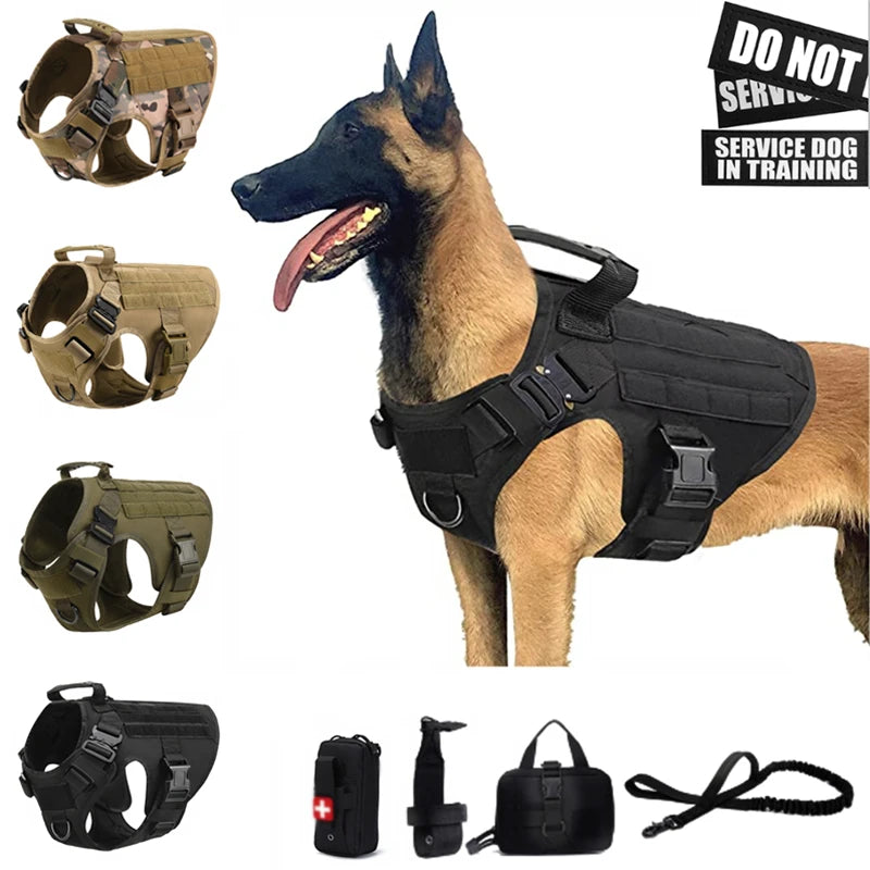 COOYOMO Tactical Military Vest Harness & Leash Set for All Dog Breeds