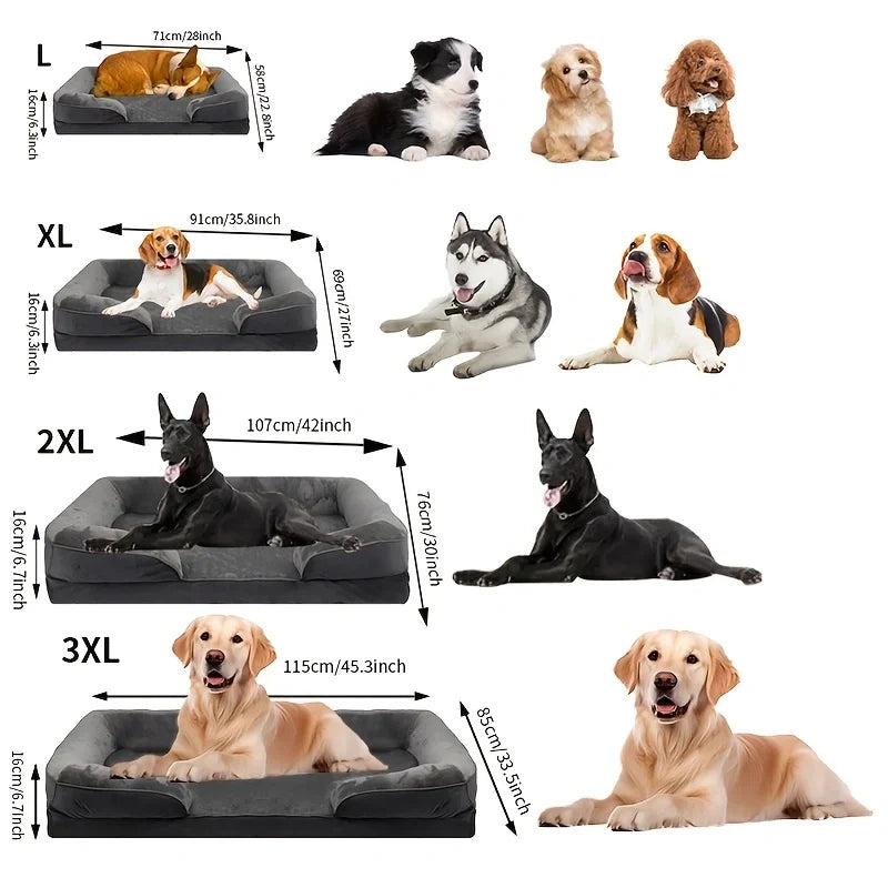 Extra Large Washable Orthopedic Dog Sofa Bed with Support Foam