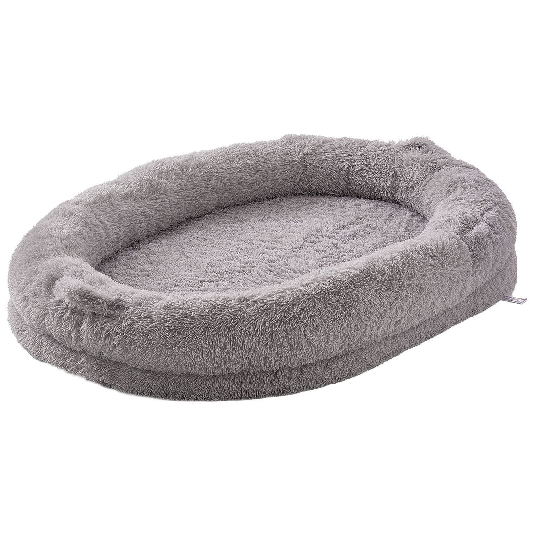 Spiffy Puffy find Luxurious Human Dog Bed - Cozy Washable PV Velvet Retreat for You & Your Furry Friend